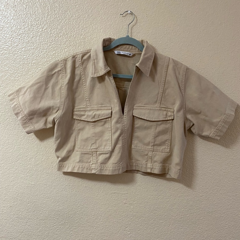 Zara Beige Crop Top size:XL - Picture 3 of 16